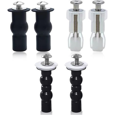 Fixation Abattant WC Vis Fixations WC Siège de Boulons Universel 3 Paires Abattant WC Fixations Charnières Vis d'Expansion pour Lunette de Toilette (1/5)