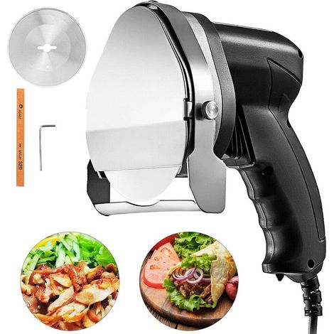 VEVOR 80 W Coltello da Kebab Elettrico, 2800 RPM Tagliapasta per Kebab, Peso Lordo 3,7 Libbre Macchina per Carne di Kebab, 25 x 19 x 24 cm Affettatrice per Kebab, 0-0,31 Pollici Taglierina per Kebab