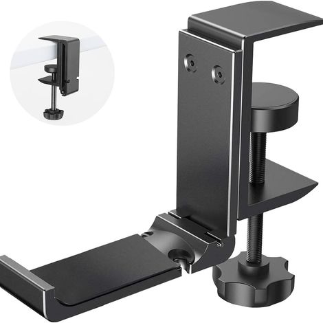 Lntyq Faltbarer Kopfhörerhalter aus Aluminium, verstellbarer Headset-Hakenhalter, Schwarz (1/5)