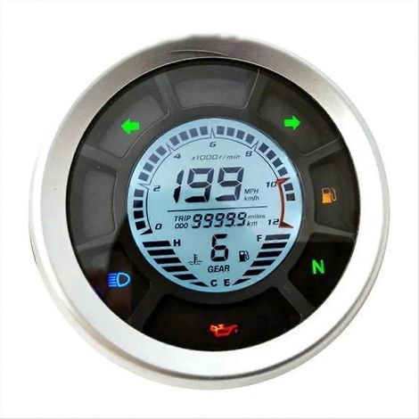 Compteur de vitesse numérique LCD universel, odomètre, tachymètre, compteur kilométrique à cylindres, compteur kilométrique à engrenages, tachymètre, compteur journalier pour (1/5)