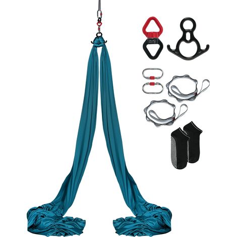 Mophorn Aerial Silk & Yoga-Schaukel, 7,9 m, Hängematten-Set aus 100 g/m² Nylongewebe mit kompletter Takelage-Hardware, einfache Aufbauanleitung