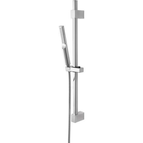 Saliscendi doccia quadrato 70 cm regolabile con doccetta slim in ABS cromo Hidra (1/5)
