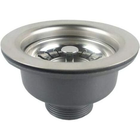 Bonde d'évier sans trop-plein panier en acier inoxydable ø 110 mm 1½\", crépine (1/5)