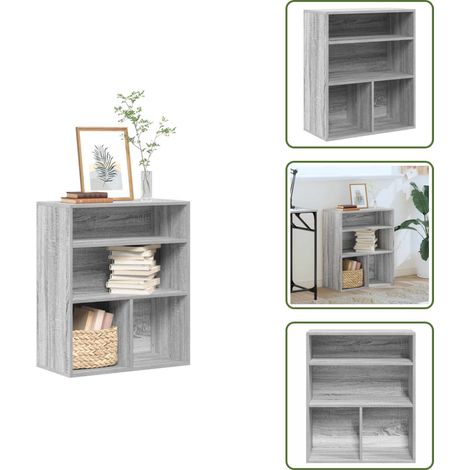 Libreria multifunzione - vidaXL Libreria Grigio Sonoma 60x30x71,5 cm in Legno Multistrato - Libreria con piano pratico