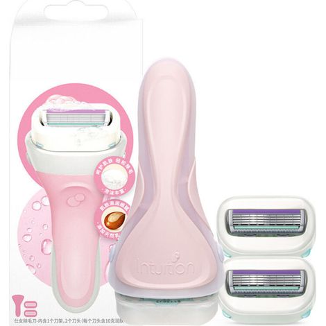 Compatible avec les recharges de rasoir Schick pour femmes, peaux normales à sèches, au beurre de karité, 1 paquet (2 unités) (1/5)