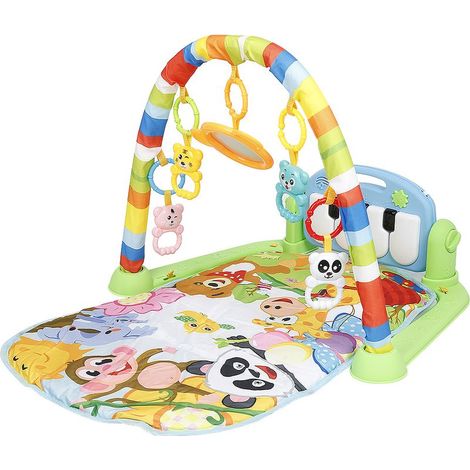 Tapis d'eveil bébé 4 en 1 Multicolore Gymnase d'activités Tapis de jeu 4 en 1 avec arceau de jeu (1/5)