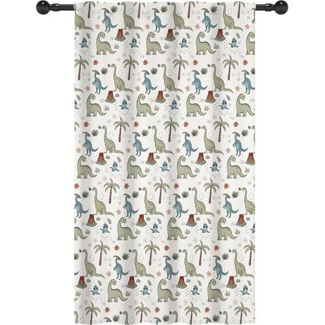 117x183cm Dinosaure Rideaux filtrant la lumière pour Chambre d'enfant Forêt Jurassique Dino Volcan Occultation Passe Tringle Habillage de fenêtre pour crèche 1 Panneau - 117L X 183H cm (1 Panneaux) (1/5)