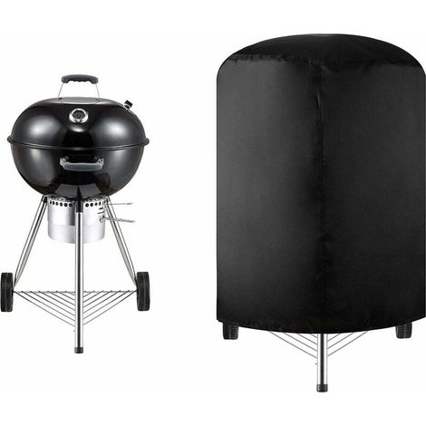 Rond Couverture de Barbecue, Tissu Oxford 210D Barbecue Grill Imperméable, Housse Barbecue Housse Bâche de Protection BBQ Couverture de Gril, Noir,58x77cm (1/5)