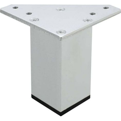Lot de 4(10 cm) Pieds pour Meubles Blancs – Vis Incluses, Couleur Blanc - Pieds DIY aluminium pour Tables, Meubles de Salle de Bains, Armoires, Etagères (1/4)