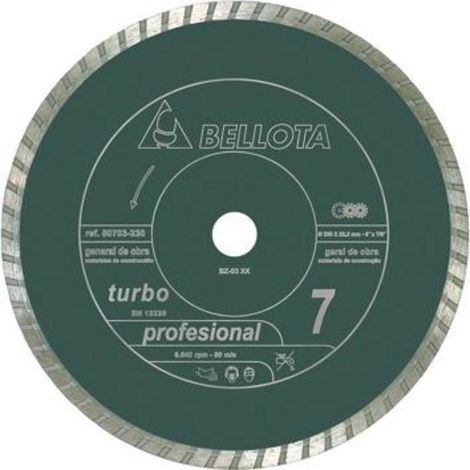 BELLOTA DISCO 50703 230x22.2x7.0MM DIAMETRO PRO7 SECO G.OBRA TURBO (1/2)