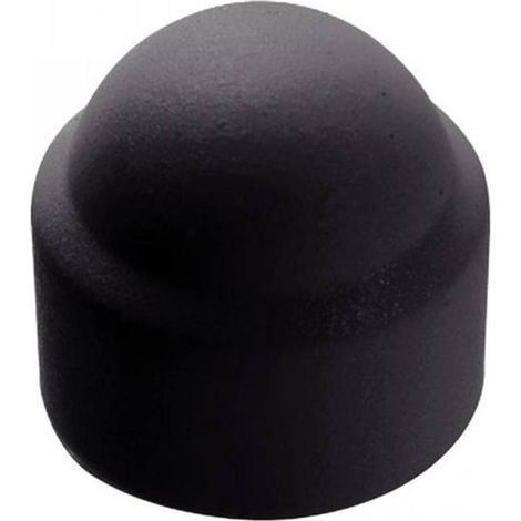 100 Caches Ecrous Hexagonaux Noirs - Ral 9005 M12 mm - Polyethylene - D-Work