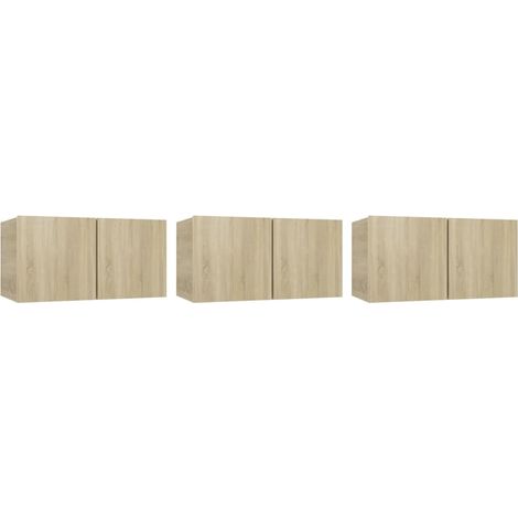 Maison Exclusive - TV-Hängeschränke 3 Stk. Sonoma-Eiche 60x30x30