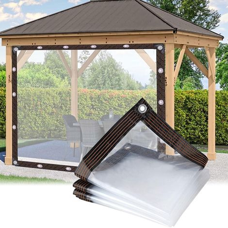 Bâche Transparente 2m x 4m - Imperméable avec Œillets Renforcés - Toile Polyvalente Isolante, Anti-Froid, Pluie et Poussière (Épaisseur 0.12mm) (1/5)