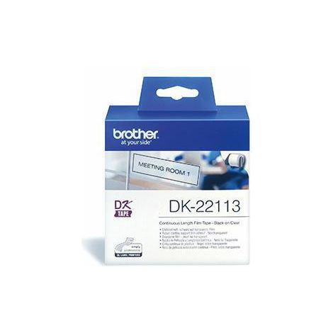 Brother DK-22113 Rouleau d'étiquettes 62 mm x 15.24 m film transparent 1 pc(s) fixation permanente DK22113 Etiquette un