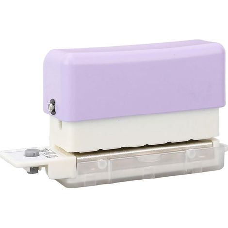 Perforatrice a 6 fori di colore viola per formati A5, B5 e A4, strumento per fogli, perforatrice portatile (1/5)