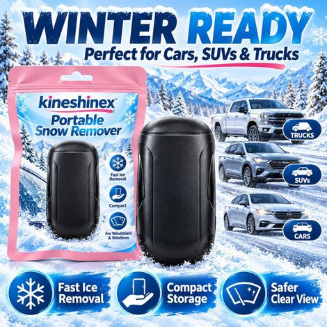 KineShineX Portable Car Snow Remover: Quickly Removes Ice and Frost from Car Windows and Clears Snow. (1/4)