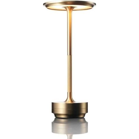 Lampe de table en métal sans fil en forme de I avec capteur tactile, lampe de bureau rechargeable à intensité variable 3 couleurs, lumière décorative LED étanche pour chambre à coucher, salon (1/5)