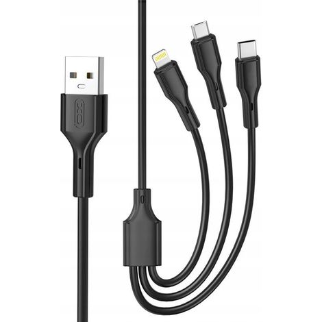 USB-Kabelset – USB Typ C / Micro-USB / Lightning XO 3-in-1 (1/5)