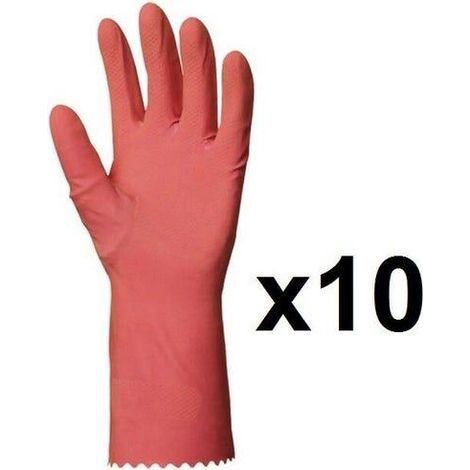 paires de Gants ménage en latex EUROPROTECTION Taille: 7 Rose