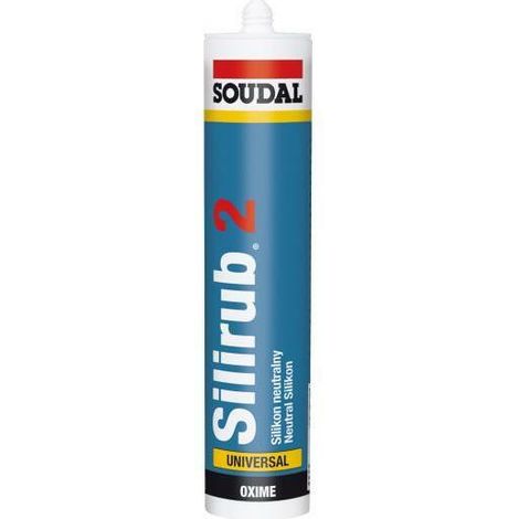 Silirub 2 - Mastic silicone neutre - Soudal - Cartouche de 290 ml Blanc