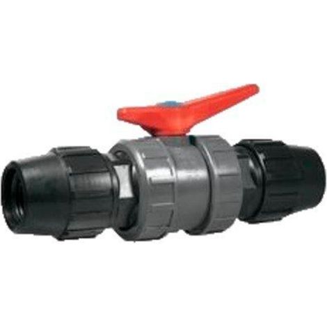 Valvula esfera PVC con acoples  90mm -