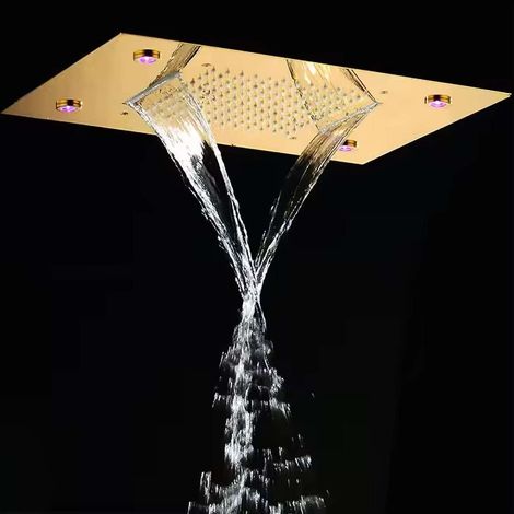 Ciel de pluie thermostatique led doré, Brescia (1/5)