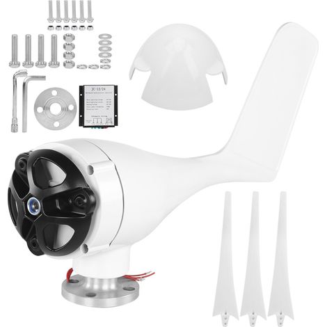 Éolienne Kit Générateur 400W 24V, 3 Pales, Alimentation Énergie pour Mobile, Bateau, Cabane, Chambre (1/5)
