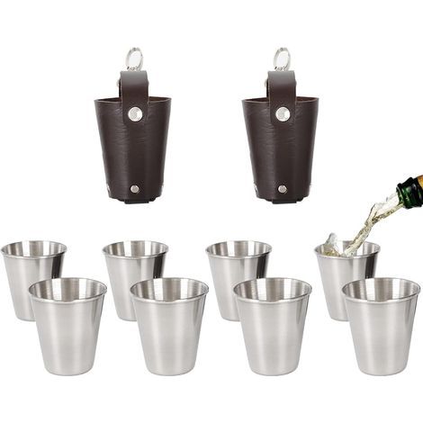 8 Pièces Mini Verre À Vin Acier, Empilable Mini Tasse Metal, Verres à Vin Empilables en Acier Inoxydable, pour Maison, L'extérieur (1/5)