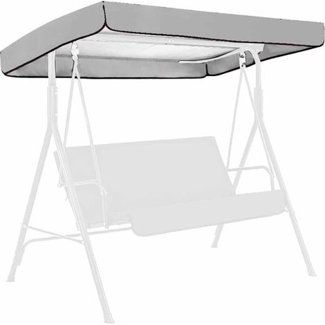 Gris, 195 x 125 x 15/20 cm, auvent de remplacement universel pour balançoire de jardin double (chaises non incluses)