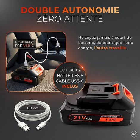 Aspirateur Voiture à Main Portable sans Fil – Mini, et Toujours Prêt 2 Batteries rechargeables – Nettoyage Rapide tapis, tissu, moquette, sol Auto Propre En Toute Occasion (1/2)