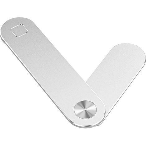 Support téléphone pour ordinateur portable en alliage d'aluminium, support magnétique réglable latéral d'écran, fixation argentée portable. (1/5)