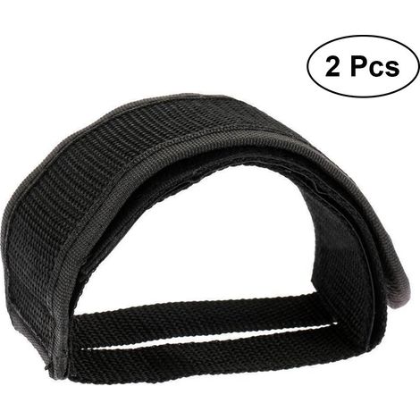 Bike Pedals Bicycle Strap Fixed Band Bike Pedal Bands Set of Feet with Straps Carrier Adhesive Pedal Toe Clip Strap Belt 2 Pieces (Black) (1/5)