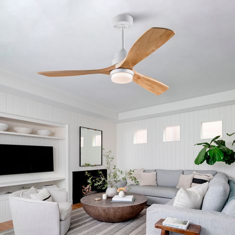 Ventilador de techo de 132 cm con luz LED, mando a distancia, motor de DC, 6 velocidades, reversible, luz natural. (1/5)