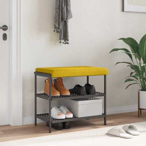 vidaXL Cojín de banco Terciopelo Amarillo Profundidad 35 cm (1/5)
