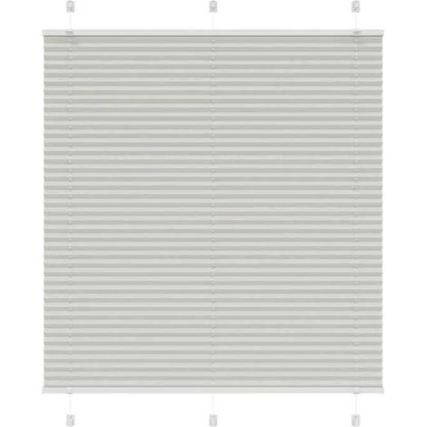 Store plissé - 4015333 - Gris clair - 115 x 100 cm (largeur tissu 114,4 cm) - Tamisant zébré (1/5)