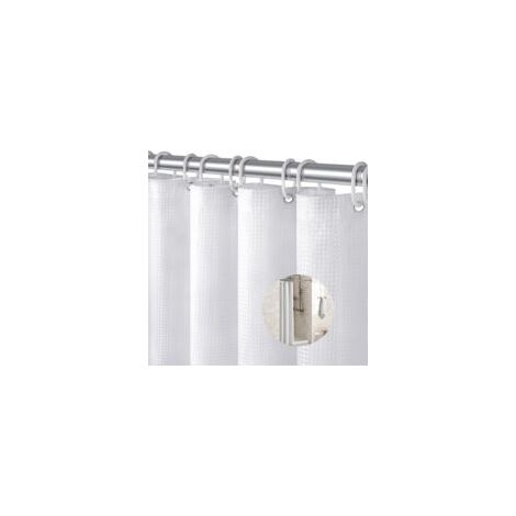 – Duschvorhang mit Waffelmuster, 180 x 90 cm – Wasserdicht und schimmelresistent – Mit Ösen für einfache Montage – Modernes Design