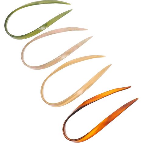Ensemble de 4 épingles à cheveux en acétate de couleurs assorties en forme de U pour la décoration des cheveux (1/5)