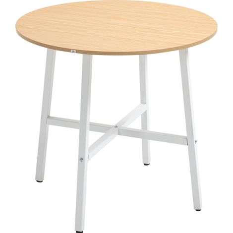 Tavolo da pranzo rotondo per 4 persone in legno e acciaio HOMVRA Ø80 x 76 cm (1/5)