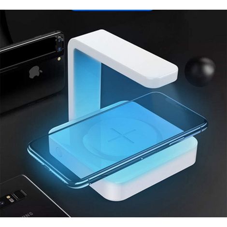 Stérilisateur UV pour téléphones portables et smartphones, avec chargeur USB pour iPhone 6/7/8/x/8 Plus, Galaxy S6 S7 S8 S9, téléphones Android, bijoux, montres, portefeuilles et autres objets. (1/5)