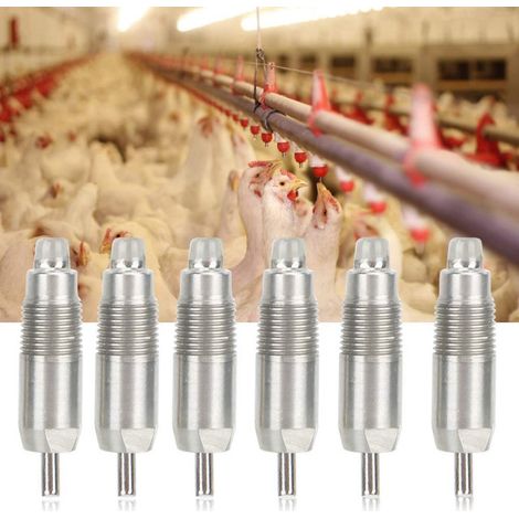 Abreuvoirs automatiques pour volailles, lot de tétines de distribution d'eau pour poules et poussins, système d'hydratation efficace pour élevage (1/5)