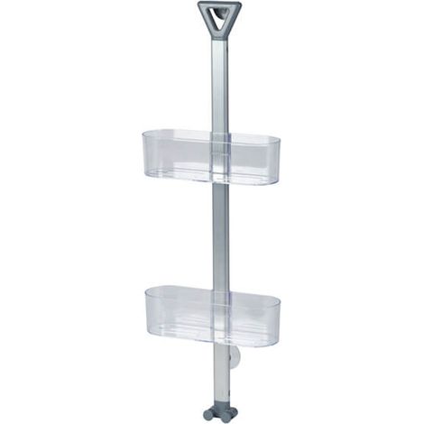 Showerdrape Elements Clear 2-Tier Basket Hanging Shower Caddy (1/4)