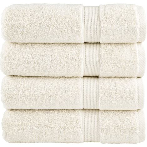 Premium Badetücher SOLUND 4 Stk. Creme 100x150 cm 600 g/m² (1/5)