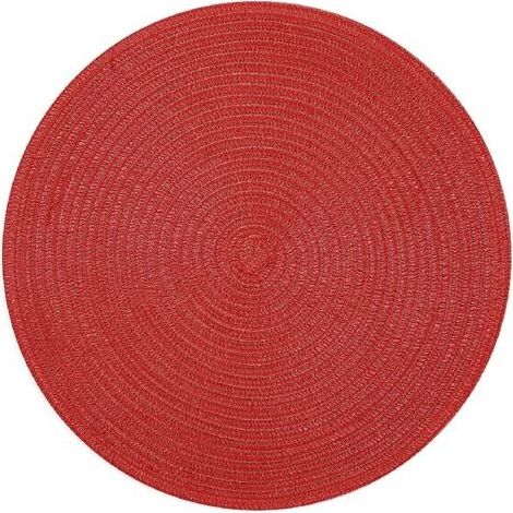 Set di 4 tovagliette rotonde tessuto, lavabile, 38 cm, per la casa, matrimoni (rosso, 2) (1/5)
