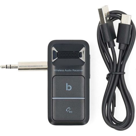 Nedis Bluetooth-Empfänger / Audio- / Video- / Datenausgänge: USB-C™ Female / 1x 3.5 mm / AAC / SBC / Automatische Ausschaltfunktion / Schwarz