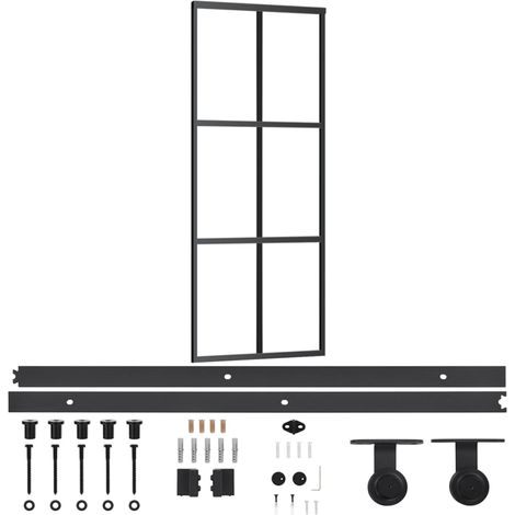 Maison Exclusive - Schiebetür mit Beschlag ESG-Glas & Aluminium 7