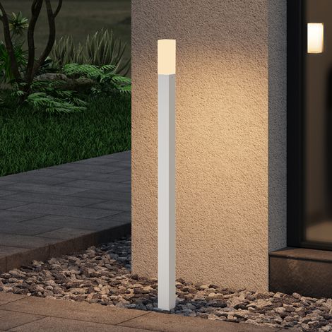 doporro Pollerleucht Standleuchte Wegeleucht aus Aluminium für den Außenbereich, Standlampe 80 cm Höhe IP65 Rechteckig Schutzklasse LED 3000K Sandweiß Deus Lumina