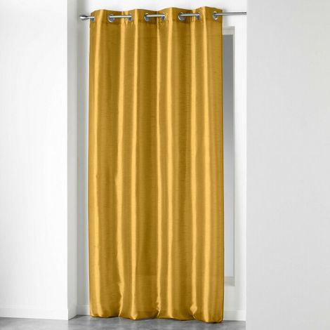 Rideau en shantung effet brillant 140 x 240 cm – Shana Moutarde (1/5)