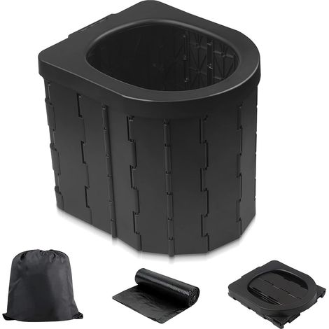 Toilettes portatives pour camping, adultes, seau sanitaires portable pour voiture, voyage, randonnée, sac à dos, tente, bateau, plage,36297cm (1/5)