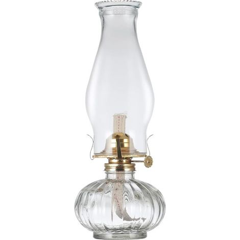 Grande lanterne en verre à huile au kérosène Lampes à huile vintage pour une utilisation en intérieur Décoration Chambre Lampe ouragan Éclairage domestique Lampe à kérosène transparente Lanternes… (1/4)