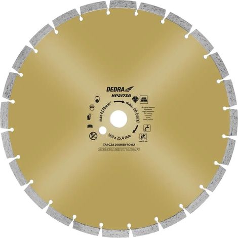 Disque diamant Dedra diamond cutting disc 350 mm segmenté